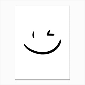 Wink Face Poster Print Canvas Print