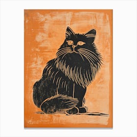 Himalayan Cat Linocut Blockprint 3 Canvas Print