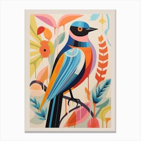 Colourful Scandi Bird Barn Swallow 1 Canvas Print