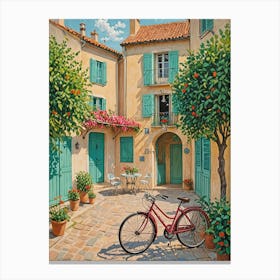 Bike In A Courtyard Canvas Print