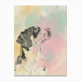 Pastel Entlebucher Mountain Dog Line Illustration 1 Canvas Print