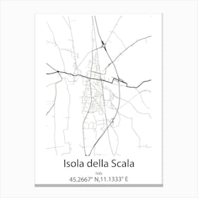 Isola Della Scala,Italy Minimalist Map Canvas Print