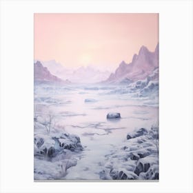 Dreamy Winter Painting Vatnajkull National Park Iceland 4 Canvas Print