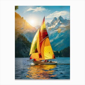 Sailboat On The Lake Canvas Print