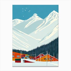 Trysil, Norway Midcentury Vintage Skiing Poster Canvas Print