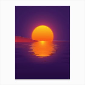 Sunset Over The Ocean 1 Canvas Print