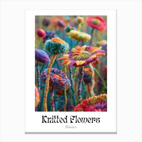 Knitted Flowers Daisies 3 Canvas Print