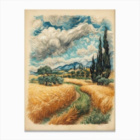 Wheat Field By Van Gogh 1 Canvas Print