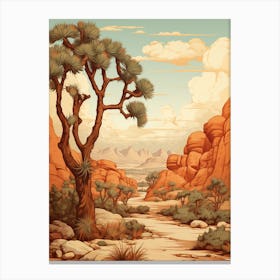  Retro Illustration Of A Joshua Tree Pattern In Grand 2 Canvas Print