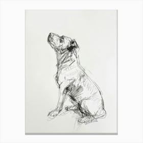 Minimalist Dog Charcoal Line Canvas Print