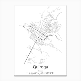 Quiroga,Mexico Minimalist Map Toile