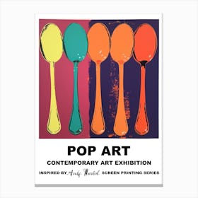 Poster Spoons Pop Art 1 Canvas Print