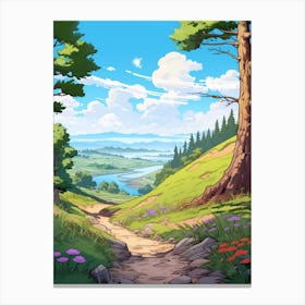 Pacific Crest Trail Usa Hike Illustration Canvas Print