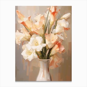 Gladiolus Flower Still Life Painting 4 Dreamy Canvas Print