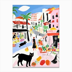 The Food Market In Malibu 1 Illustration Canvas Print