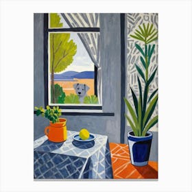 Dog In The Window Style Henri Matisse Canvas Print