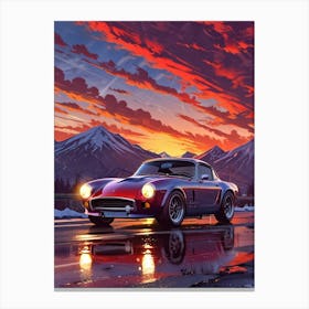 Sunset Sports Car Canvas Print