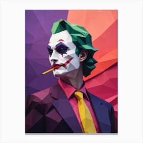Joker Portrait Low Poly Geometric (12) Canvas Print