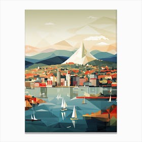 Oslo, Norway, Geometric Illustration 4 Canvas Print