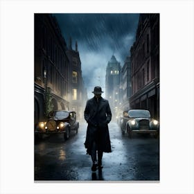 Man In The Rain Canvas Print