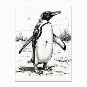 King Penguin Exploring Their Environment 2 Canvas Print