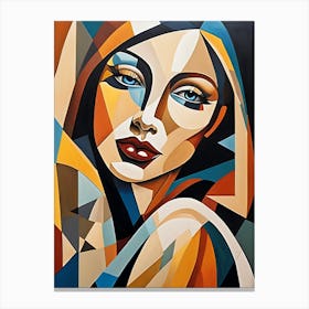 Woman Portrait Cubism Pablo Picasso Style (12) Canvas Print