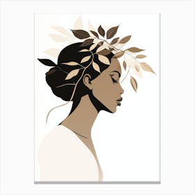 Woman With Leaves In Her Hair 1 Canvas Print