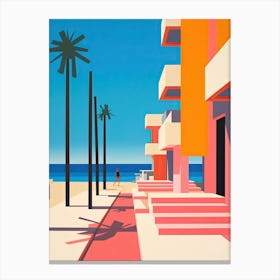 Cancun, Mexico, Bold Outlines 2 Canvas Print