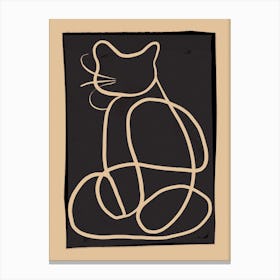 Abstract Line Art Cat Canvas Print