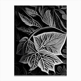 Tea Leaf Linocut 2 Canvas Print