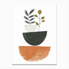 Plant Pots Abstract Boho Contemporary Design Canvas Print