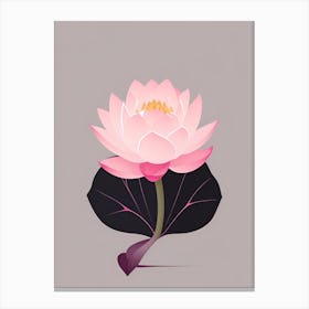 A Pink Lotus In Minimalist Style Vertical Composition 57 Canvas Print