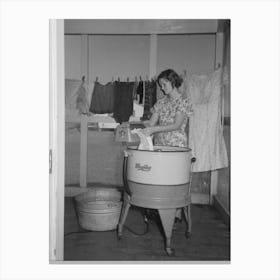 Farm Wife Washing Clothes, Lake Dick Project, Arkansas By Russell Lee Canvas Print