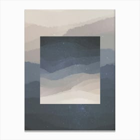 Minimal art Abstract painting of dark morning sky Canvas Print