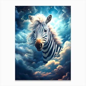 Zebra In The Clouds Canvas Print