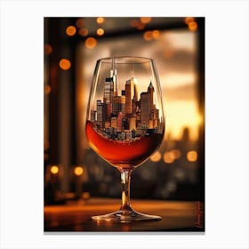 A Magical Metropolis In A Glass Of Red Wine Pt. 2 Canvas Print