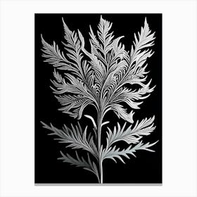 Artemisia Leaf Linocut Canvas Print