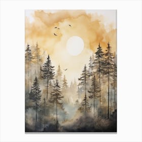 Sunrise In The Forest Canvas Print