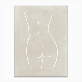 Female Body Sketch 2 Sand Canvas Print