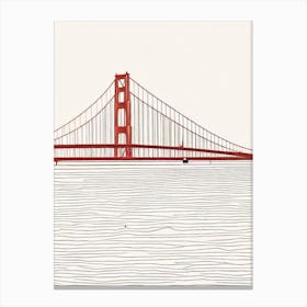 Golden Gate Bridge 2 San Francisco Boho Landmark Illustration Canvas Print