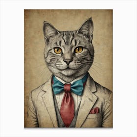 Cat In A Suit 9 Canvas Print