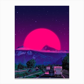 Neon Sunset Canvas Print