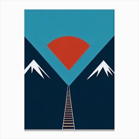 Davos Klosters, Switzerland Modern Illustration Skiing Poster Canvas Print