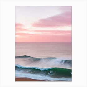 Woolacombe Beach, Devon Pink Photography 1 Canvas Print
