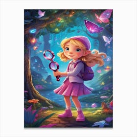 Fairy Girl In The Forest Canvas Print