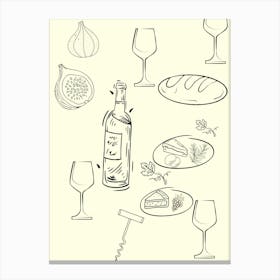 Wine And Food Canvas Print