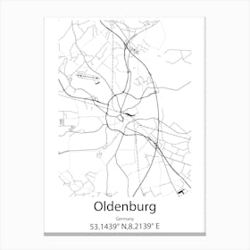 Oldenburg In Holstein,Germany Minimalist Map Toile