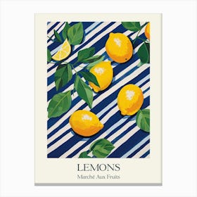 Marche Aux Fruits Lemons Fruit Summer Illustration 2 Canvas Print