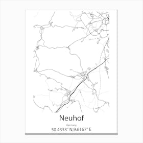 Neuhof,Germany Minimalist Map Canvas Print