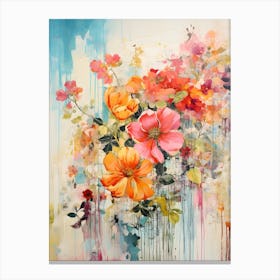 Vintage Bright Flowers 15 Canvas Print